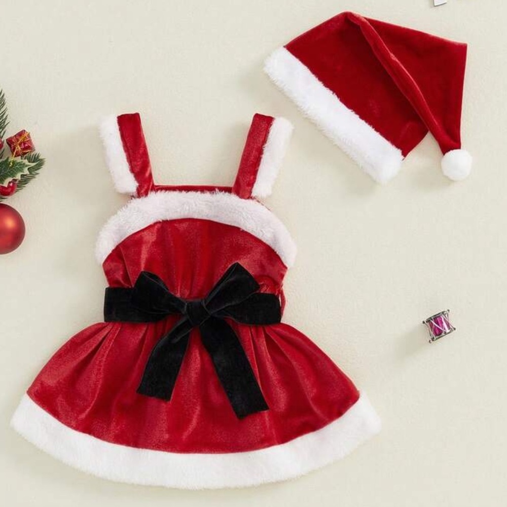 Christmas Santa Dress and Hat Set